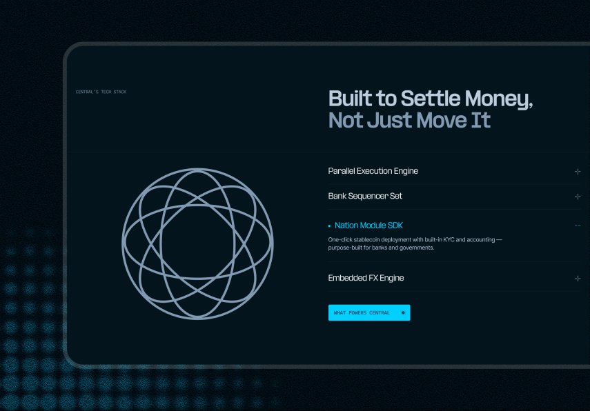Central landing page — Built to Settle Money section