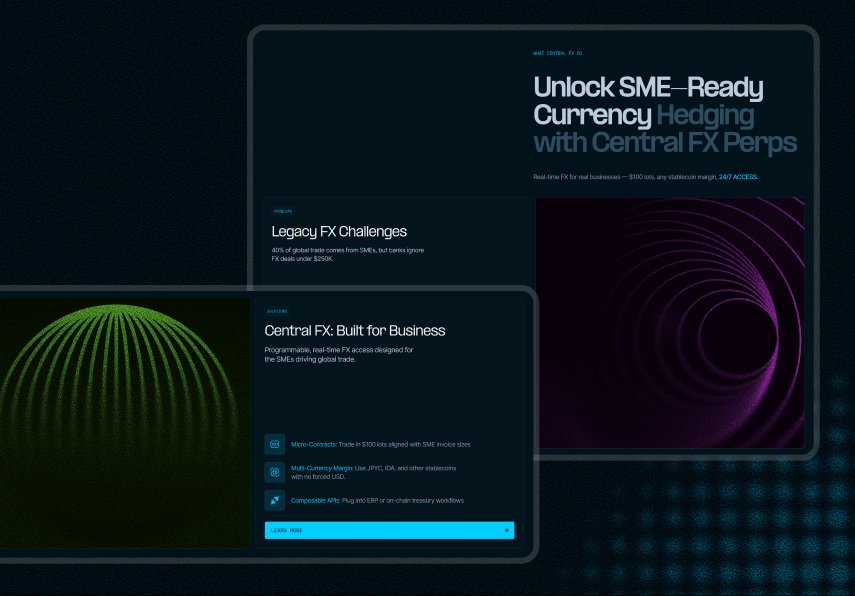 Central landing page — FX Perps section