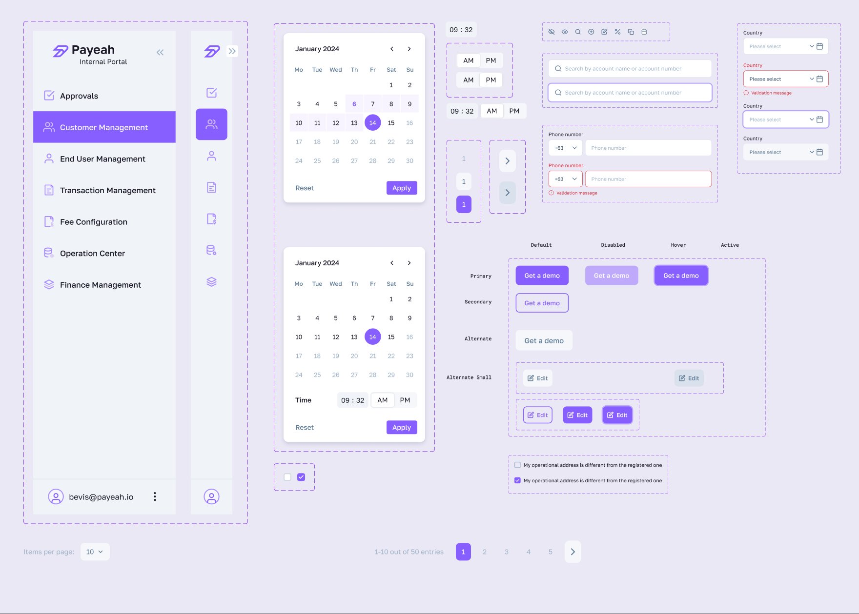 Payeah Figma component library