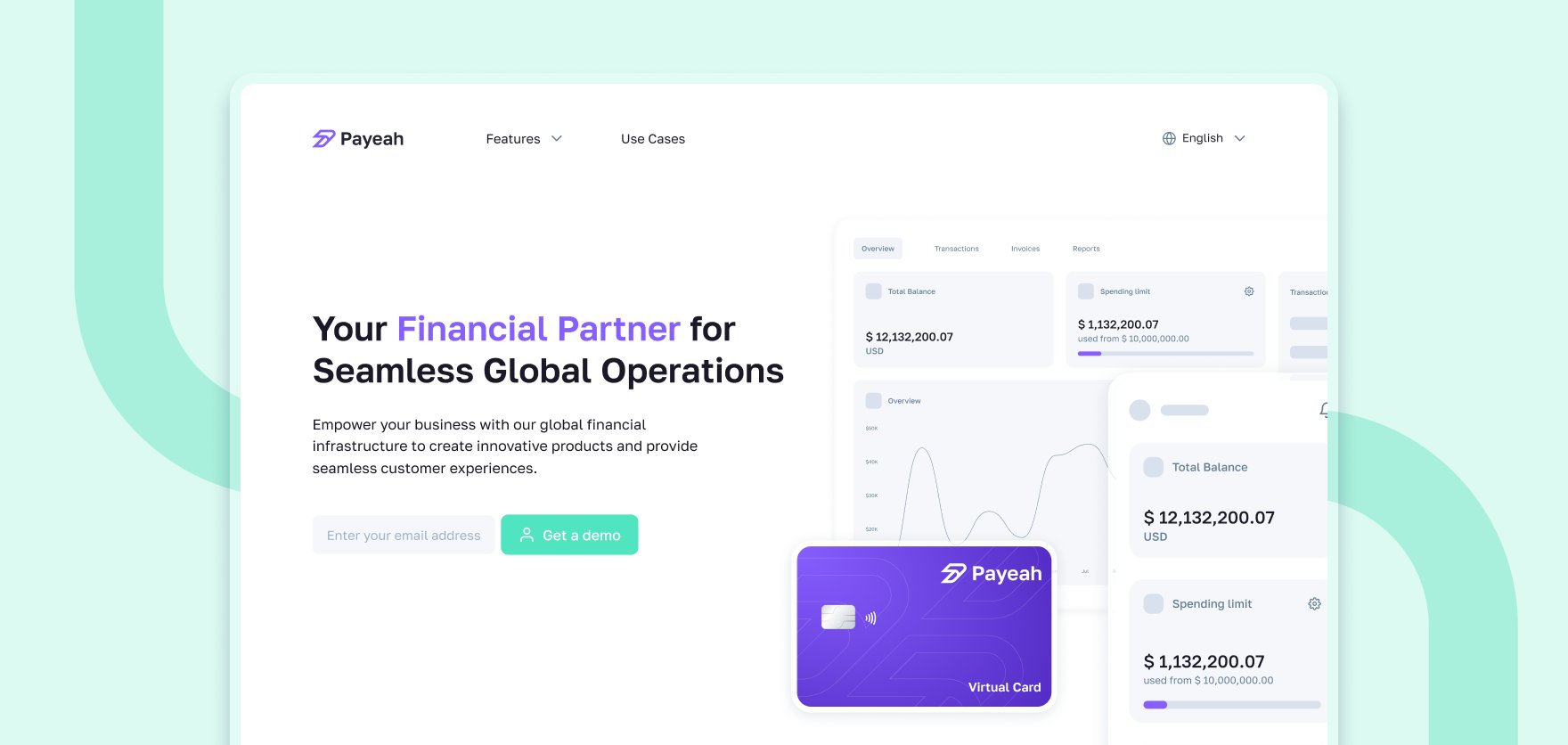 Payeah landing page hero